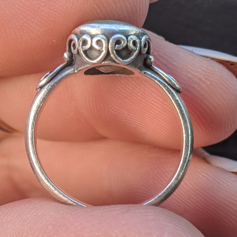 Amazonite Silver Cocktail Statement Ring - image 3